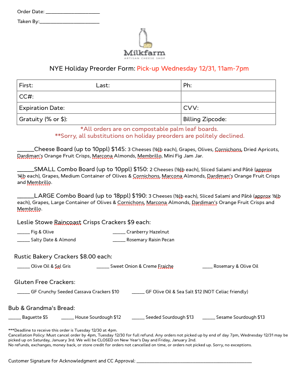 NYE 2025 Preorder Form